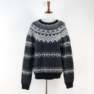 Frye Black & Gray Knit Crew Neck Sweater, NWT